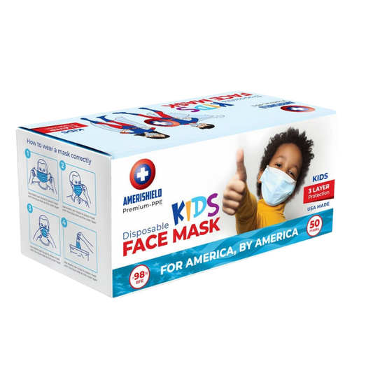 AmeriShield Kids | USA Made 3-Ply Pediatric Face Masks | ASTM Level 2